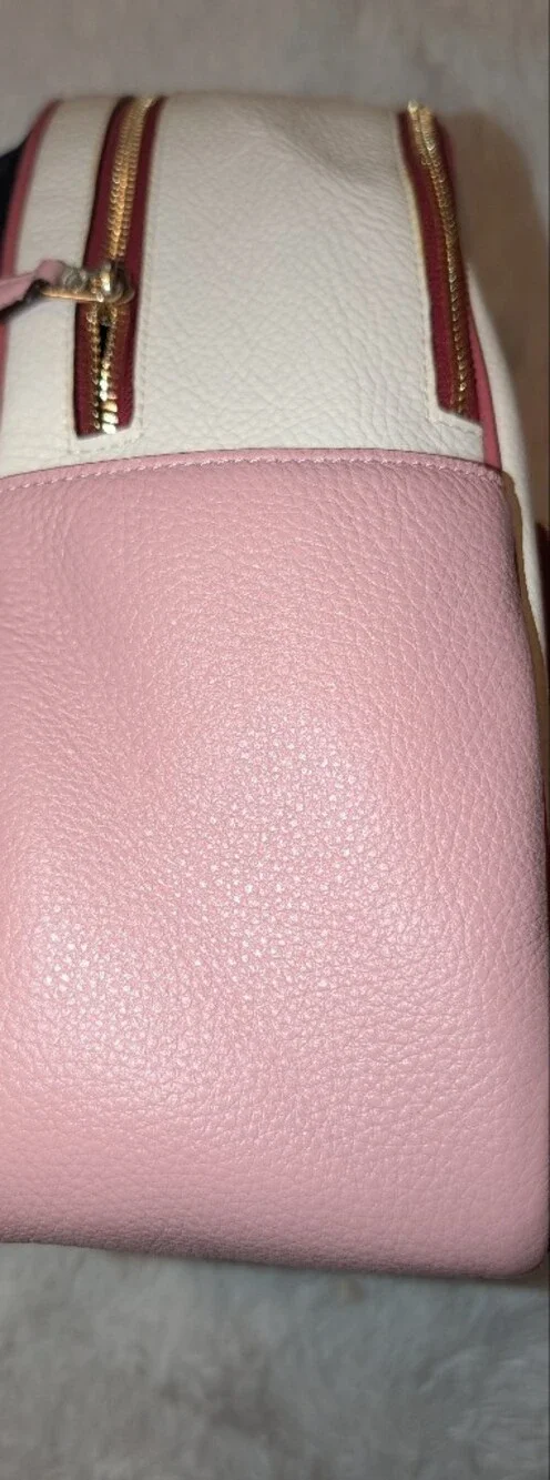 Coach Court Backpack With Stripe Heart Motif Chalk Pink Multi VGUC